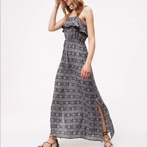 LOFT Mosaic Pom Pom Maxi Dress